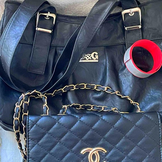 Vintage Dolce & Gabbana Leather Shoulder Bag – Platinum Hardware