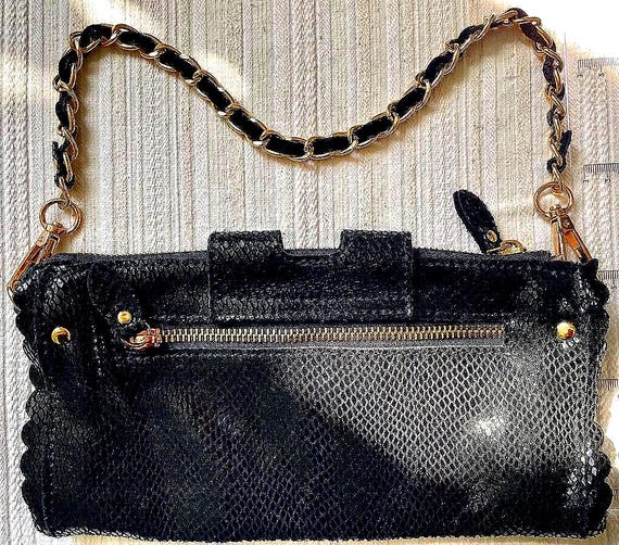 Authentic Michael Kors Black Python Leather Bag •… - image 3