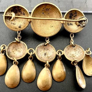 Scandinavian Norwegian style Brooch Brass/Antique Gold Non-magnetic Collectible Jewelry image 4