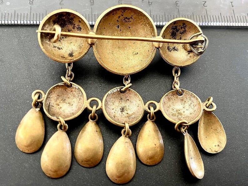 Scandinavian Norwegian style Brooch Brass/Antique Gold Non-magnetic Collectible Jewelry image 4