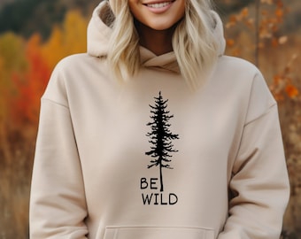 Pine Tree Hooded Sweatshirt, Evergreen Trees, Gift for Nature Lover, Travel, Hiking Shirt, Nature Crewneck Sweatshirt for Unisex Hoodie