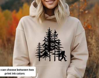 Funny Sasquatch Hoodie,Hiking Shirt,Unique Birthday Gift,Bigfoot Saw Me But Nobody Believes Him Sweatshirt,Camping Shirt,Outdoor Lover Gifts