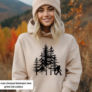 Funny Sasquatch Hoodie,Hiking Shirt,Unique Birthday Gift,Bigfoot Saw Me But Nobody Believes Him Sweatshirt,Camping Shirt,Outdoor Lover Gifts