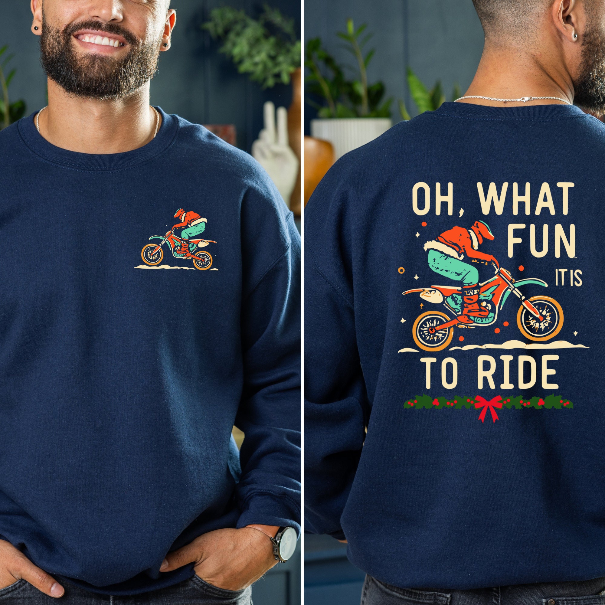 Motocross christmas sweater deals