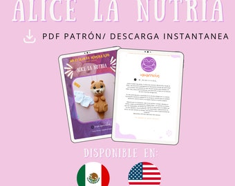Alice la nutria nutriologa amigurumi pdf pattern