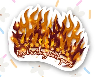 Throne of Glass Stickers, Fire Breathing Bitch Queen Aelin Galathynius Decal, Fantasy Book Lover Gift, Bookish Sticker, Sarah J