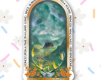 Throne of Glass Stickers once upon a time quote by Aelin Fantasy Sticker Laptop Decal Book Lover Gift Planner