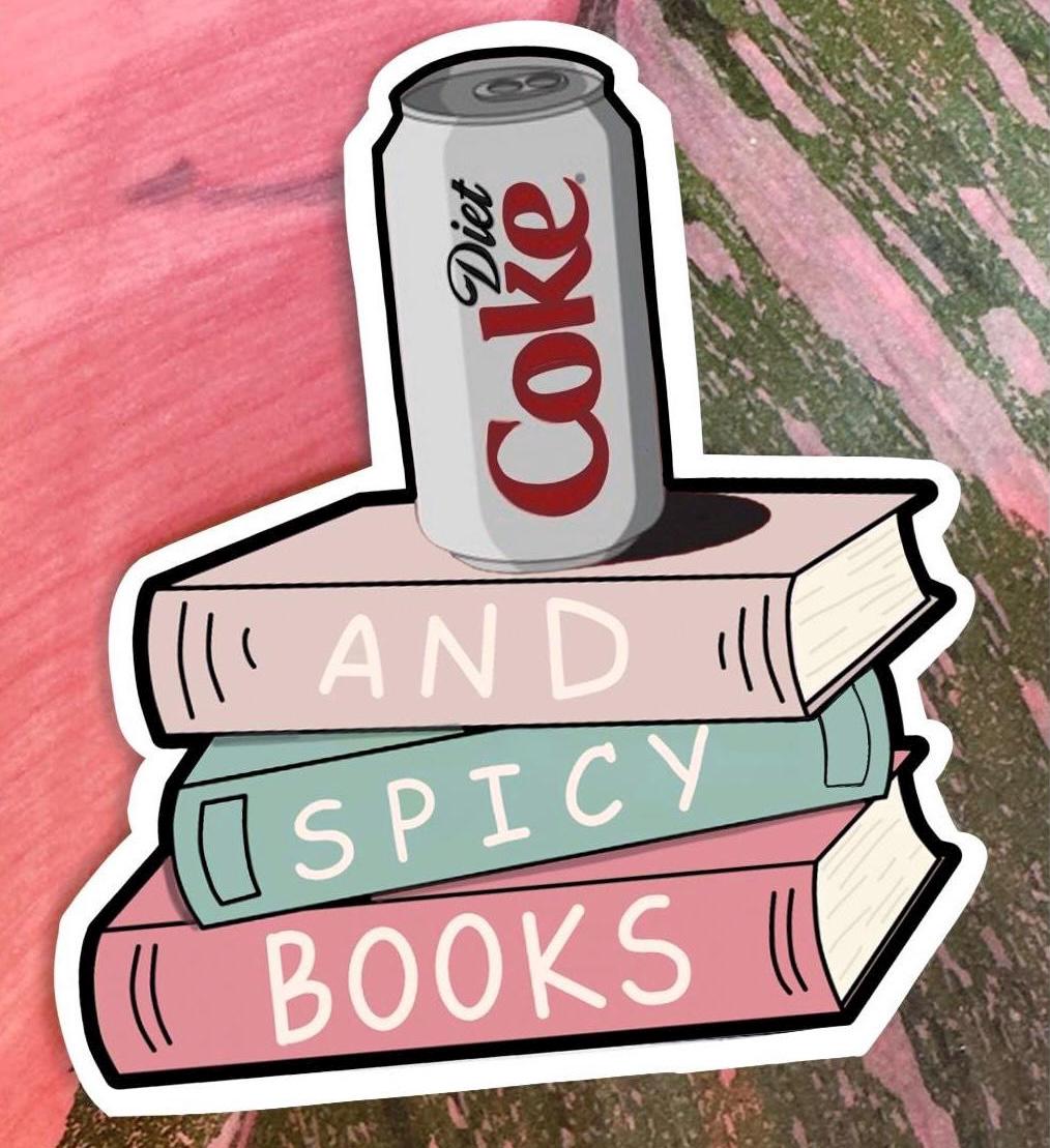 Diet Coke and Spicy Books, Sticker, Literary Sticker, Laptop Decal, Water Bottle Sticker, Cute Trendy Vinyl Sticker, Book Lover