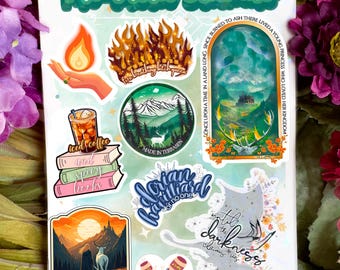 Fae-tastic Stickers! Throne of Glass Inspired Sticker Sheet | Fae-Tastic Vinyl Stickers | Fantasy Bookish Decor SJM