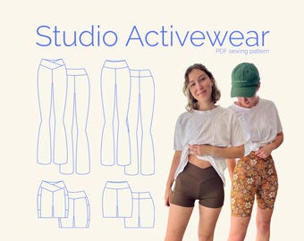 Studio Activewear Sewing Pattern (Sizes 4-24), Beginner Sewing Pattern, Digital Activewear Pattern. A4, US Letter and A0.