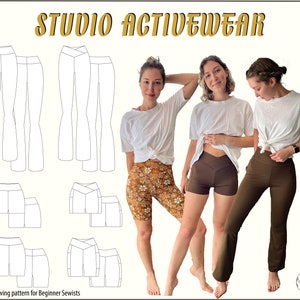 Studio Activewear Schnittmuster Größen 4-24, Anfänger Schnittmuster, Digitales Activewear Schnittmuster. A4, US Letter und A0. Bild 1