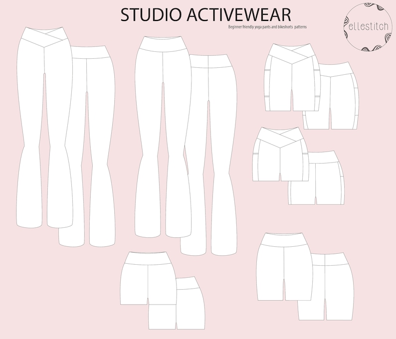 Studio Activewear Schnittmuster Größen 4-24, Anfänger Schnittmuster, Digitales Activewear Schnittmuster. A4, US Letter und A0. Bild 8