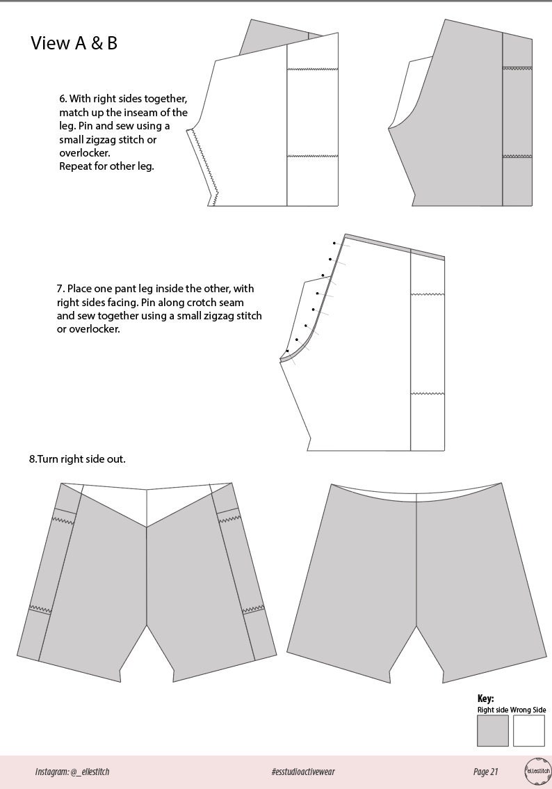 Studio Activewear Sewing Pattern Sizes 4-24, Beginner Sewing Pattern, Digital Activewear Pattern. A4, US Letter and A0. image 10