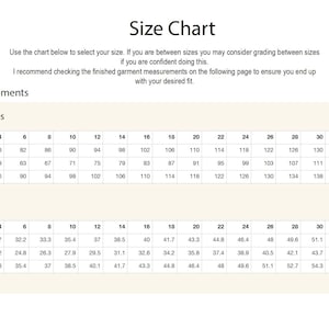 Pattern B Size Chart Bobbie Dress Sewing Pattern - Beginner Friendly, Size Inclusive PDF ...