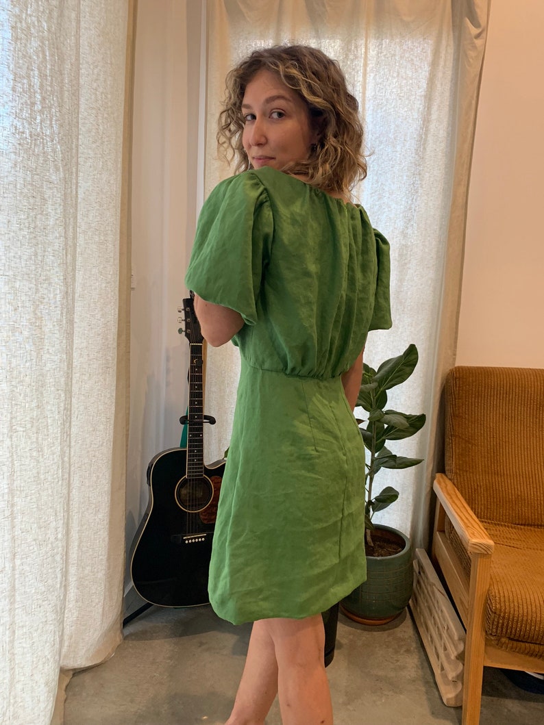 Fleur Dress Digital Sewing Pattern, size 624 AU, Puff Sleeve Dress