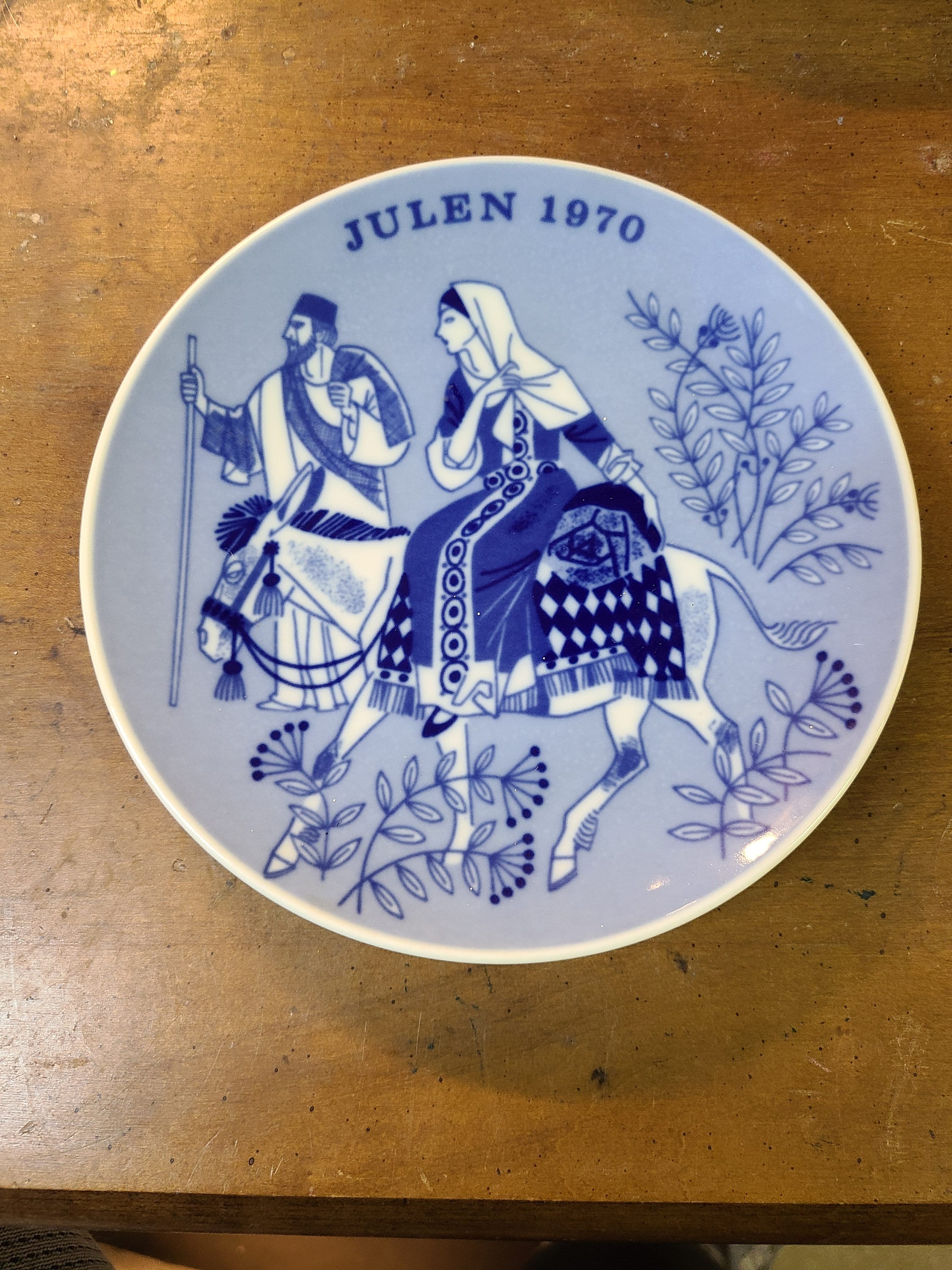   クリスマスプレート1970 Christmas Plate Porsgrund Norway Julen 1970 Bethlehem Vintage