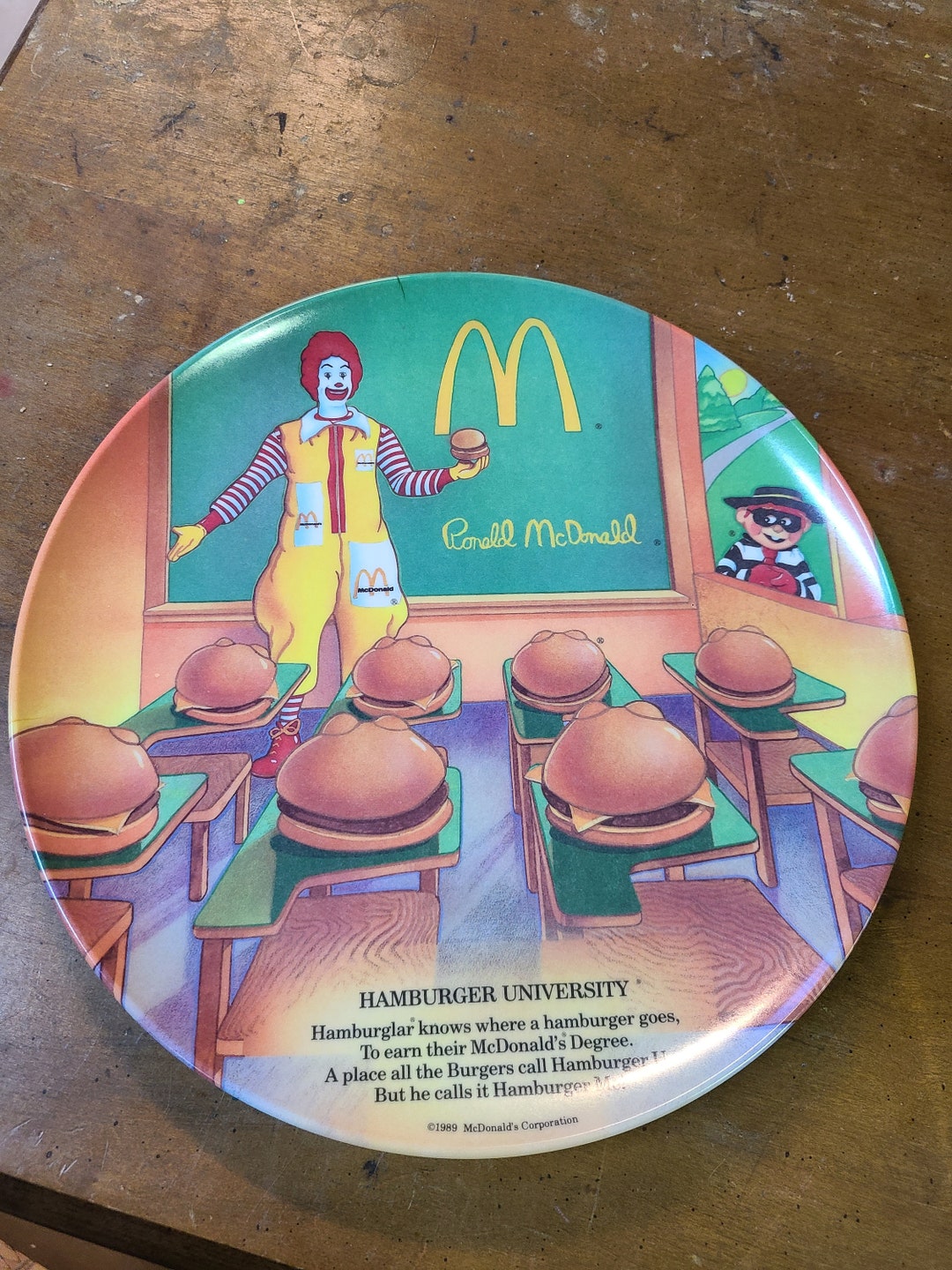 1989 Mcdonald's Hamburger University Plastic Plate Etsy