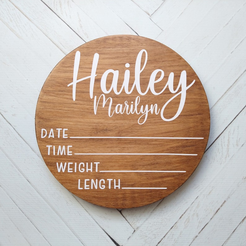 Personalized Newborn Birth Stats Wood Announcement Sign / Baby Name ...