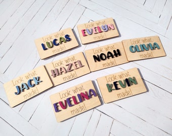 Personalized Child Artwork Magnet | Custom Kids Fridge Magnet | Look What I Made School Artwork Magnet | Christmas Stocking Stuffers