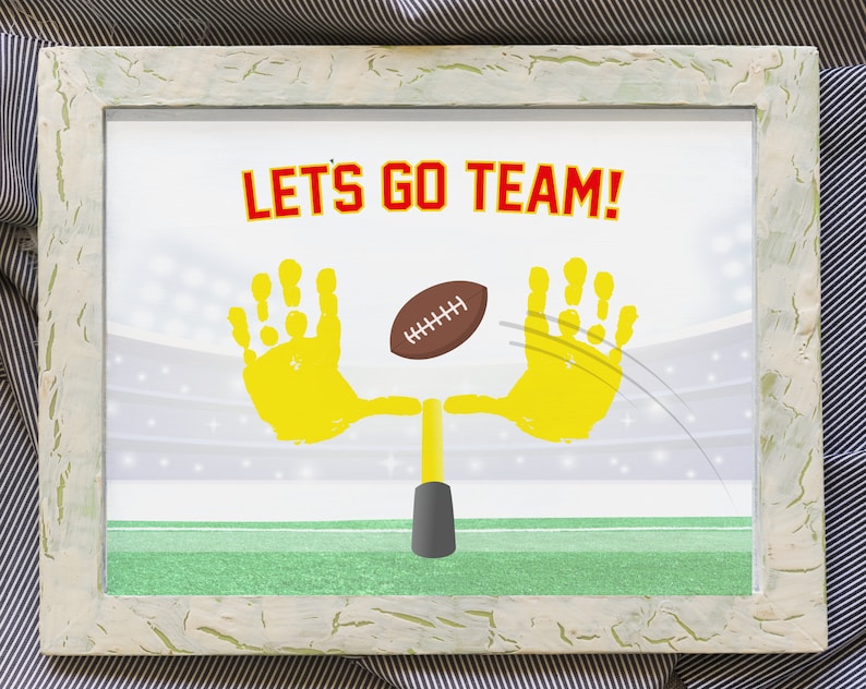 Football Frame Craft Go Team! Football Handprint Goalpost Craft / Baby & Toddler Craft ...