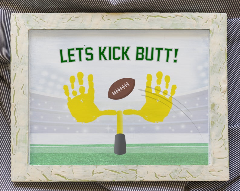 Football Handprint Goalpost Kick Butt Craft / Baby & Toddler Craft