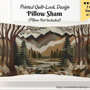 Mountain Forest Printed Pillow Sham, Nature-Inspired Cozy Bedroom Decor, Outdoor Vibes, Rustic Home Accessory, Great for Gifts