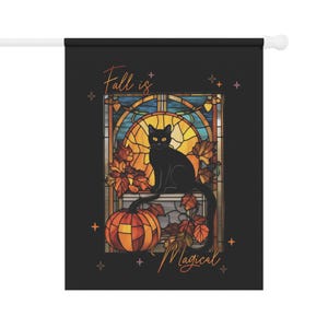 Black Cat Garden Flag, Fall is Magical (pole Not Included) Yard Flag ...