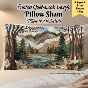 Mountain Forest Printed Pillow Sham: Cozy Nature Bedroom Decor