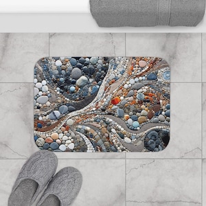 Rocks Spa Rug Mosaic Rocks Memory Foam Bath Mat 24