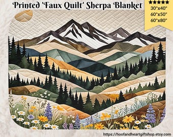 Mountain Forest Sherpa Blanket: Wildflower Cabin Decor