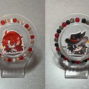 Argenti and Boothill / Argentihill / Bootgenti HSR Honkai Star Rail Gift Simple Cute Matching Glass Bead Bracelets !