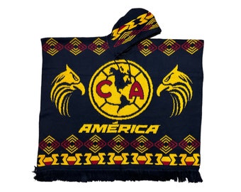 Poncho épais en alpaga America FC. Fabriqué à la main avec de la laine d'alpaga de qualité supérieure qui vous garde au chaud et confortable ! Expédition depuis les États-Unis !