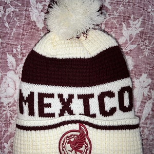 Mexiko Mütze Handgestrickt, Bestickt, Sherpa, Wollmütze, Mexiko Nationalmannschaft, Gorro Seleccion Mexicana, Futbol Mexicano, handgemacht.