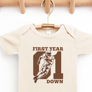 Personalized Football 1st Birthday Shirt, 1st Year Down Birthday Tee, Football First Down, Custom Birthday Boy Tshirt, One Birthday Outfit