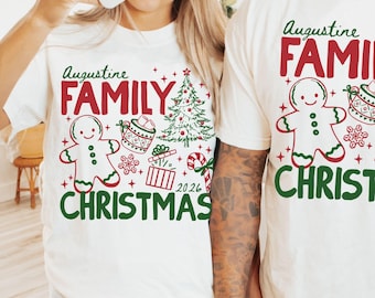 Matching Family Christmas Shirts, Custom Family Christmas Shirt 2026, Personalized Name Xmas Tee, Christmas Group Holiday Tees