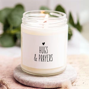 Send a Hug Candle, Hugs & Prayers, Thinking of You, Get Well, Heartfelt Hug and Prayers Candle, Sorry For Your Loss, FriendInspiration Gift