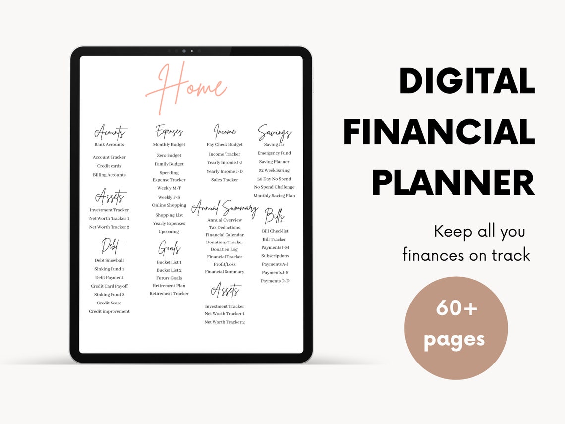 Digital Finance Planner, Budget Planner, Finance Tracker, Budget