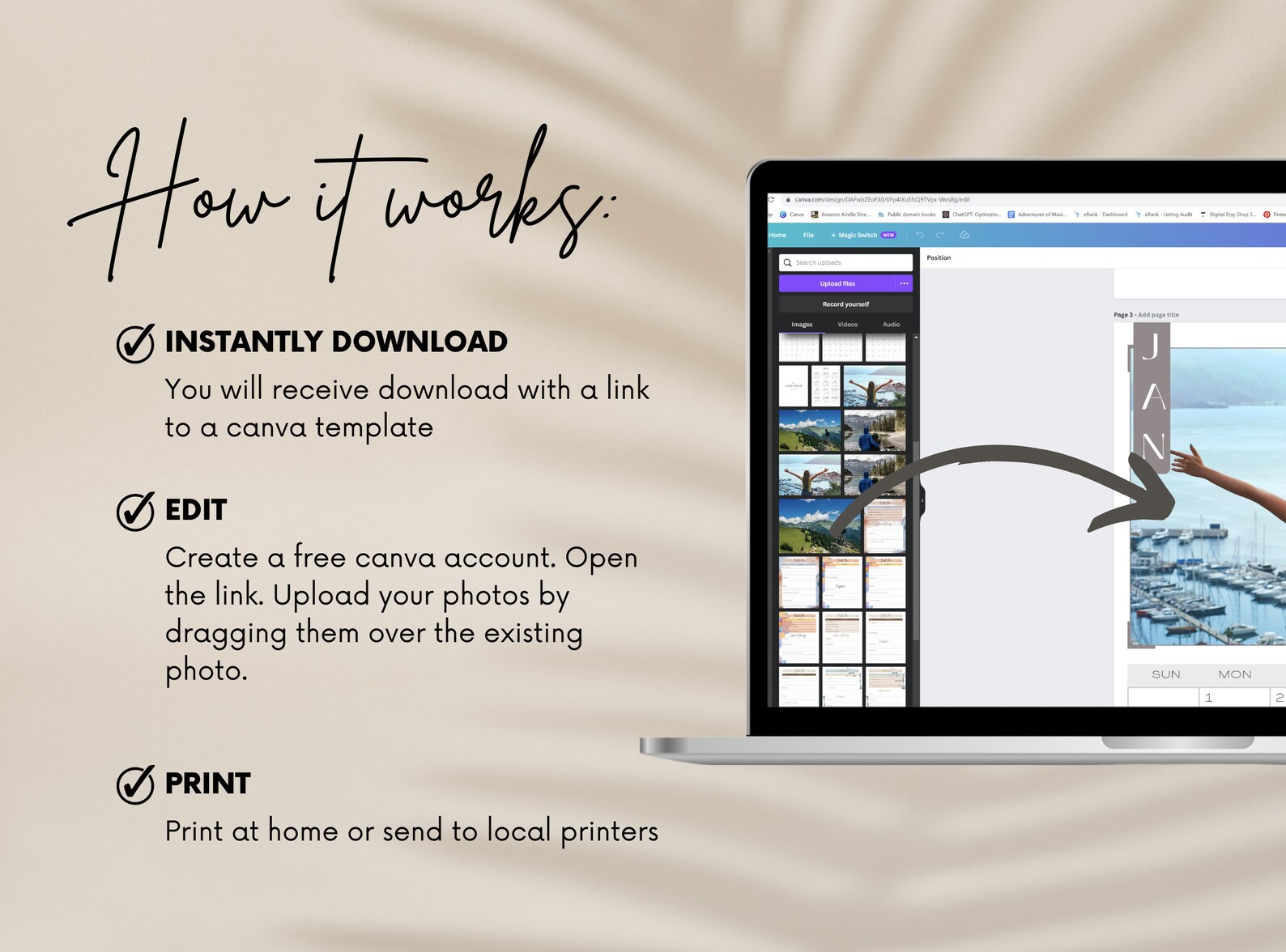 2024 Calendar Template Printable Editable, Editable Desk Calendar ...