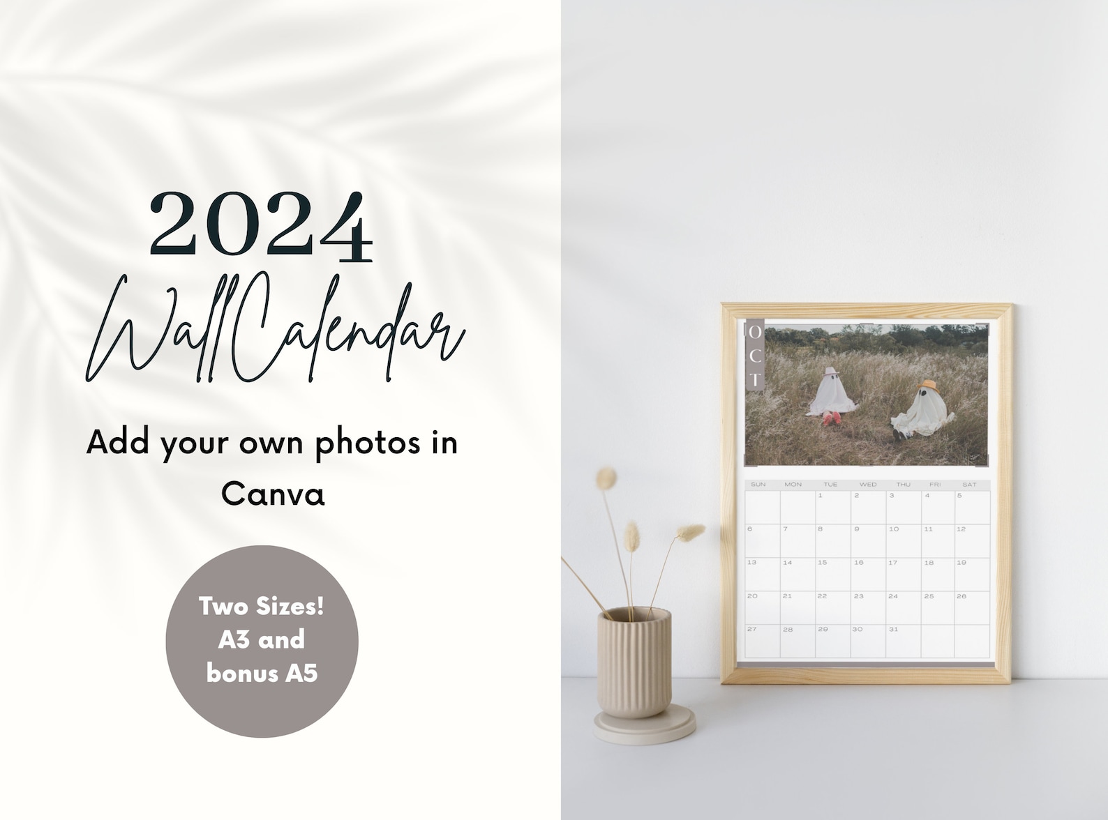2024 Calendar Template Printable Editable, Editable Desk Calendar ...