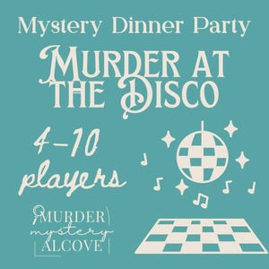 70&#39;s Disco Murder Mystery Dinner Party 5 - 10 Players-  Flexible Party Game Printable for friends- Reusable Instant Download