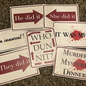 Photobooth Signs for Murder Mystery Party - Murder Mystery Dinner Printables