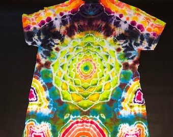 Multi colored Mandala Tie Dye Shirt XL