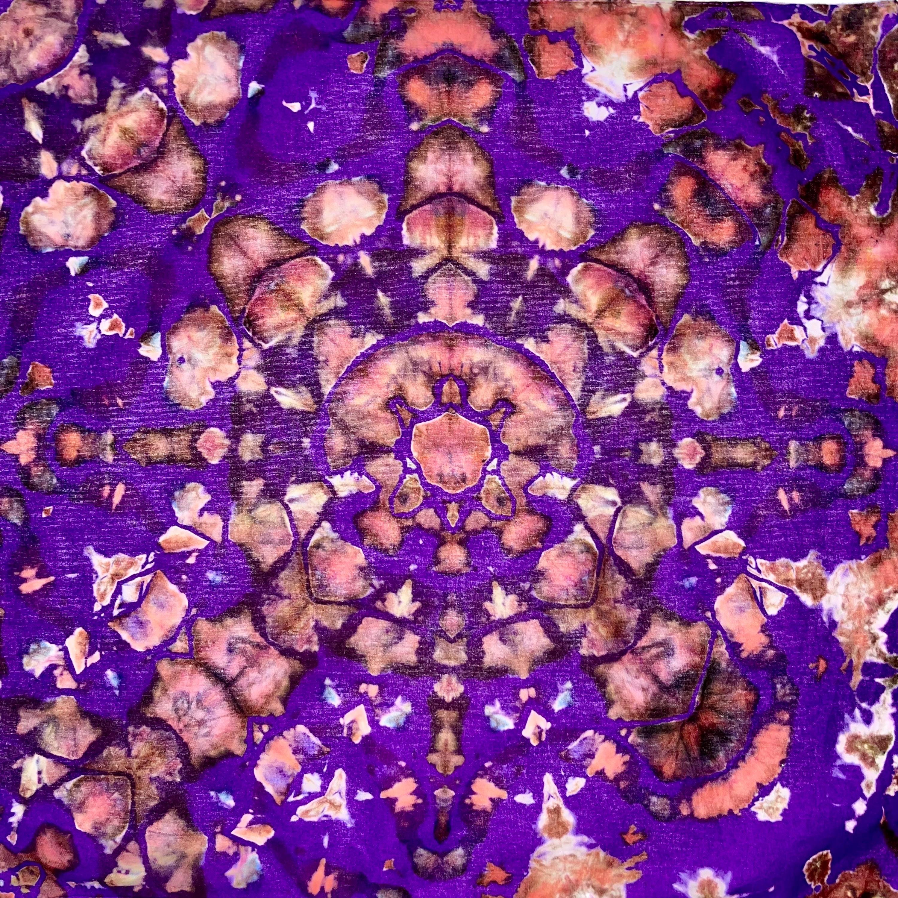 Purple Reverse Tie Dye Bandana: Breathable Cotton, Amp Grill Cloth