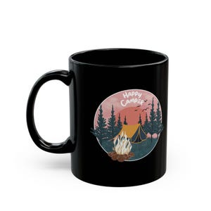 Happy Camper 11oz Black Mug