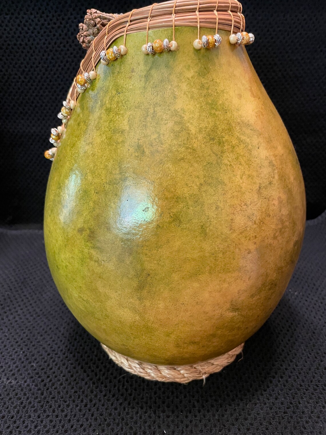 Gourd Vase 117 Gourd Art Large Green Gourd Vase Etsy