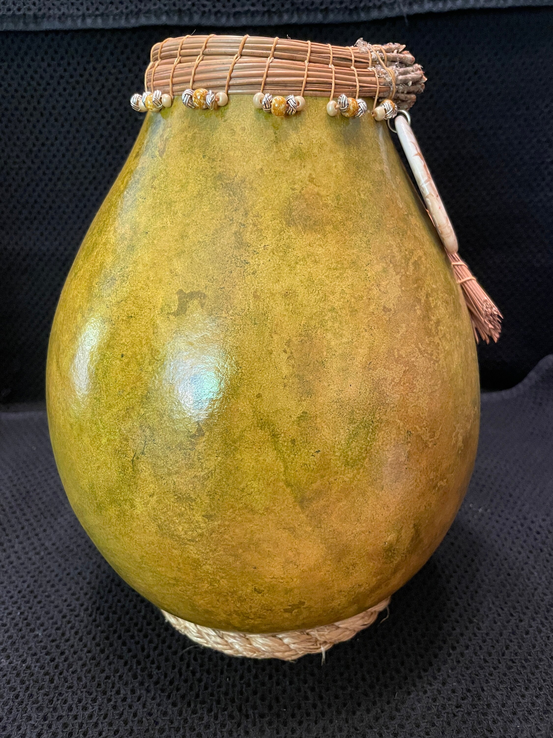 Gourd Vase 117 Gourd Art Large Green Gourd Vase Etsy