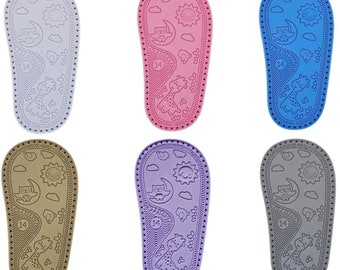 SIZE 14 - Tutti Fruti - including FREE insoles of your choice - perforated insoles for crocheting, crocheting shoes.