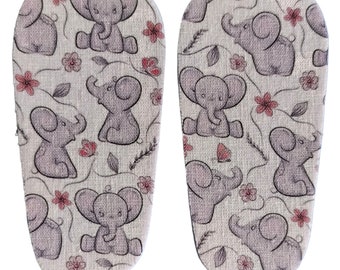 Semelles chaussures bébé 8, 9, 10 ou 11cm "modèle droit" Eléphants