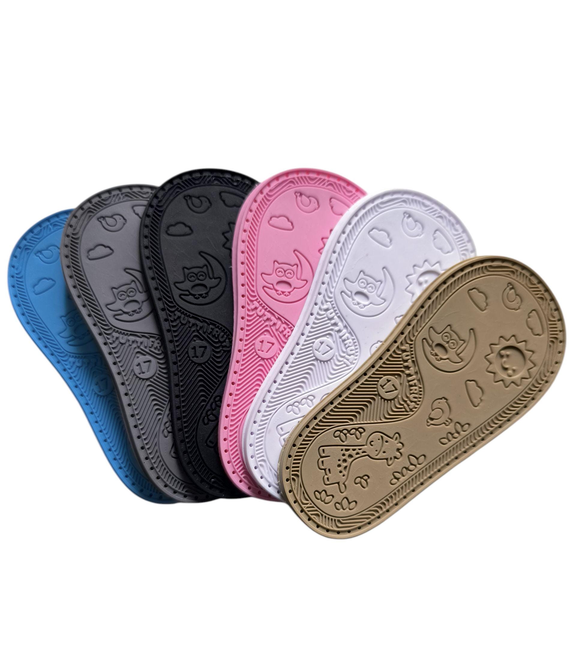 SIZE 14 Tutti Fruti Perforated Rubber Soles for Crocheting