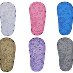 SIZE 18 - Tutti Fruti - including FREE insoles of your choice - perforated insoles for crocheting, crocheting shoes.